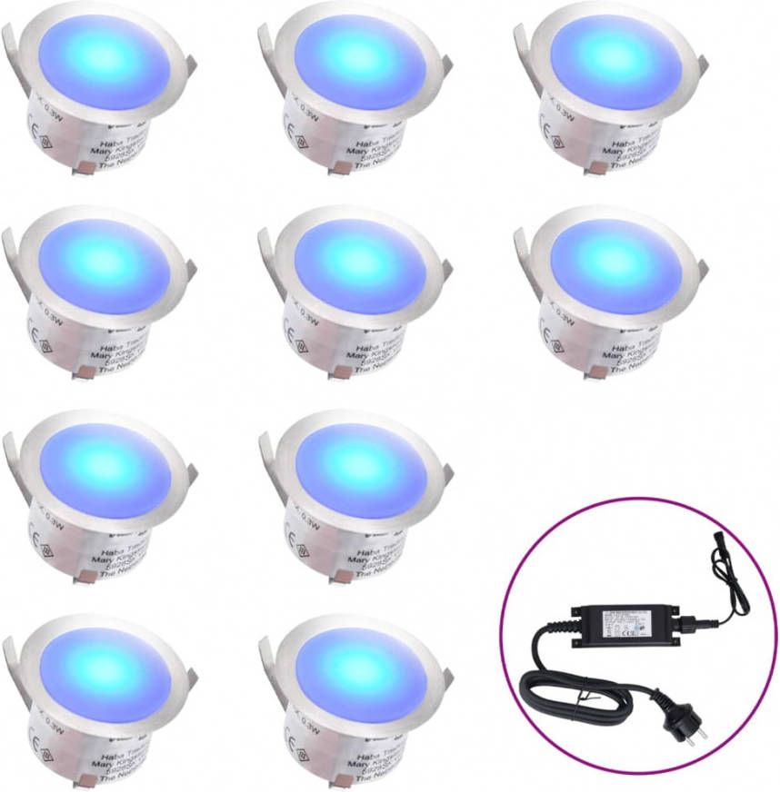 VIDAXL Grondlampen 10 st LED blauw
