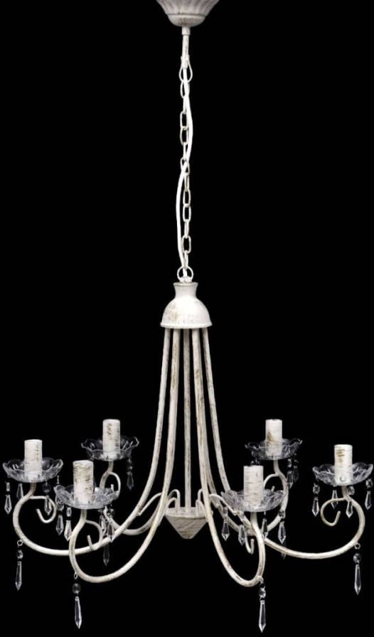VIDAXL Kroonluchter met wit elegant design(6 lampen )