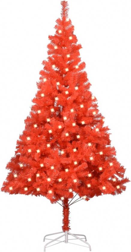 VidaXL Kunstkerstboom Met Led&apos, s En Standaard 240 Cm Pvc Rood