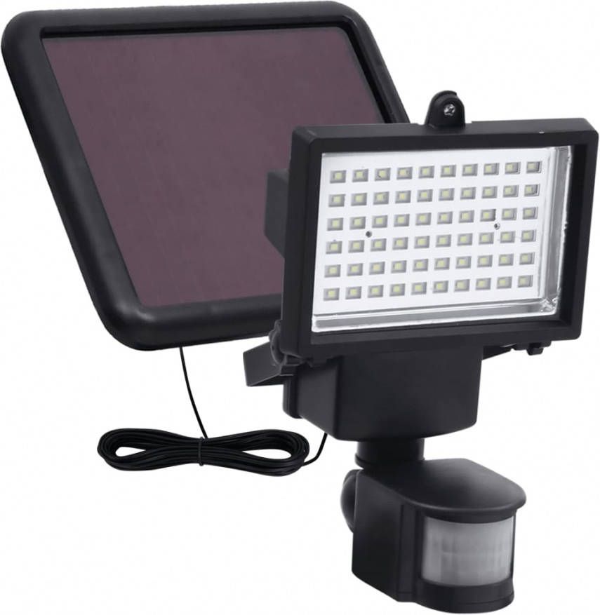 VIDAXL Solarspotlight met sensor LED zwart