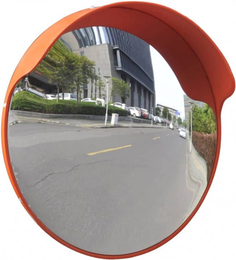 VIDAXL Verkeersspiegel voor buiten 45 cm PC kunststof oranje