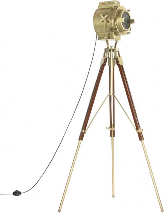 vidaXL Vloerlamp driepoot 193 cm massief mangohout