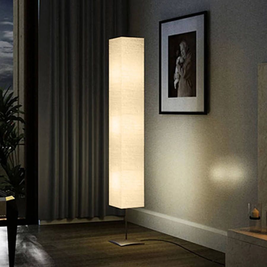 VIDAXL Vloerlamp met stalen standaard 170 cm beige