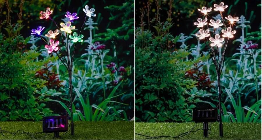 Huismerk Premium Solar Bloemen Tuinverlichting 60cm