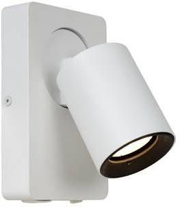 Lucide Nigel Wandspot Led Dimb. Gu10 1x5w 3000k Met Usb Oplaadpunt Wit