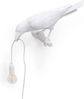 Seletti LED decoratie wandlamp Bird Lamp, blik links, wit